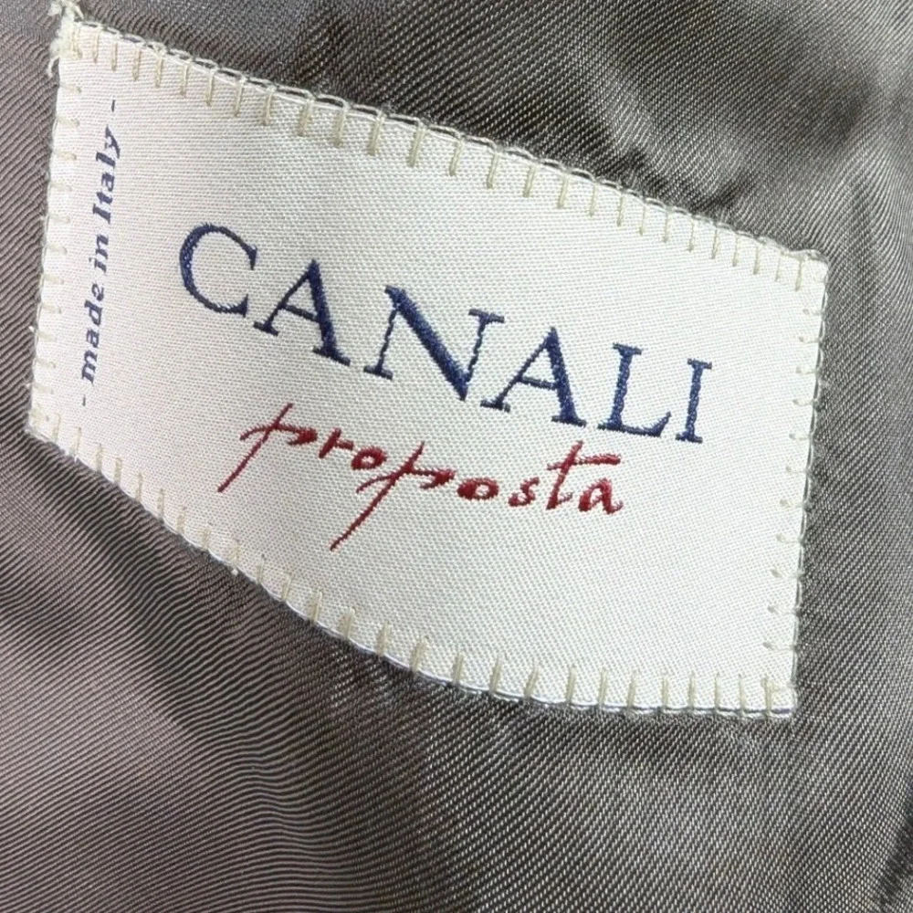 Canali Proposta Wool Houndstooth Blazer Brown‎ L READ